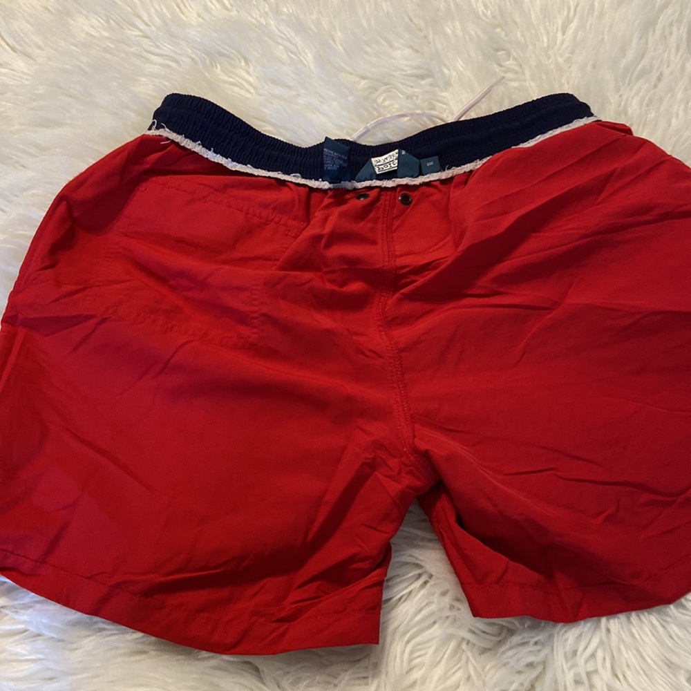 Polo by Ralph Lauren Man Swim Shorts size L inseam 5” red color - Picture 10 of 12